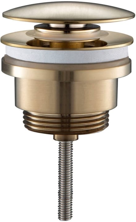 Ben Push Open afsluitbare wastafelplug geborsteld messing