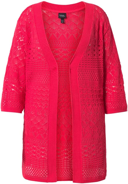 Ulla Popken - Dames - Gebreid vest - Roze - Maat 50+