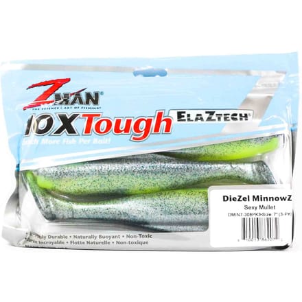 Zman Zacht kunstaas Diezel MinnowZ 7 Inch 3/Pack Sexy Mullet (2072)