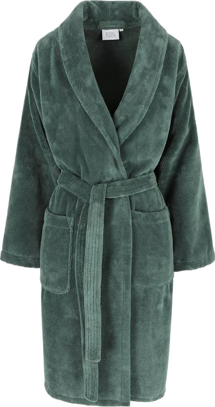 Casilin Teddy Badjas Dames en Heren - Fleece en katoen - Maat S - Eucalyptusgroen