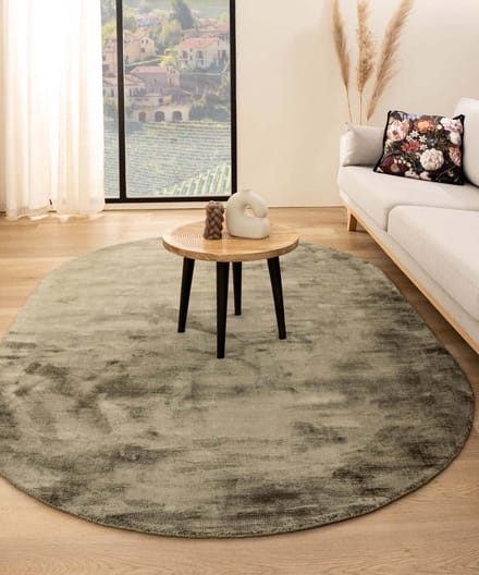 Viscose vloerkleed ovaal - Glamour olijfgroen 250x360