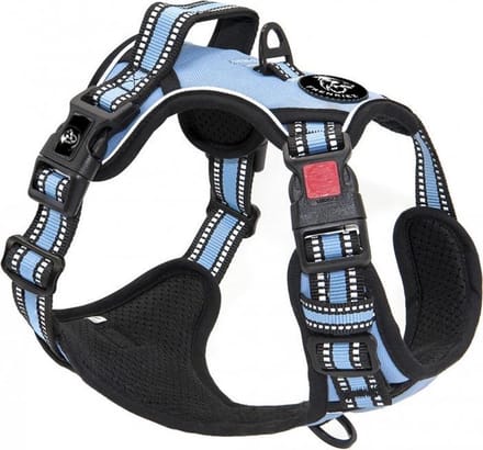 Frenkiez reflective no pull comfort dog harness, lightblue, Large