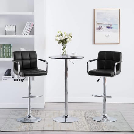 vidaXL - Barstoelen - 2 - st - kunstleer - zwart