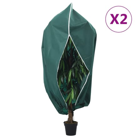 vidaXL - Plantenhoezen - met - ritssluiting - 2 - st - 70 - g/m² - 1,55x1,55 - m
