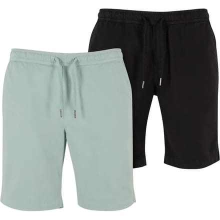 Urban Classics - Stretch Twill Joggshorts 2Pack Korte broek - M - Mintgroen/Zwart