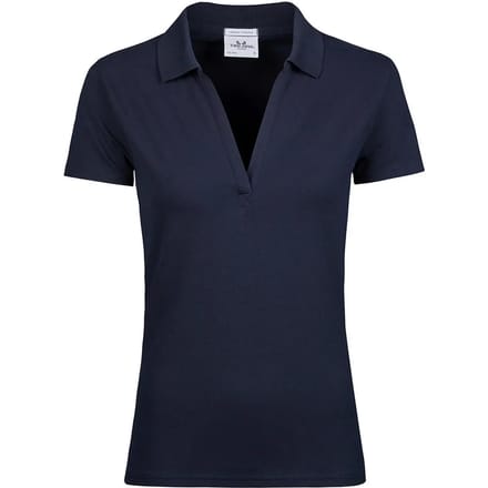 Tee Jays - Stretch V-hals polo dames - Navy maat S