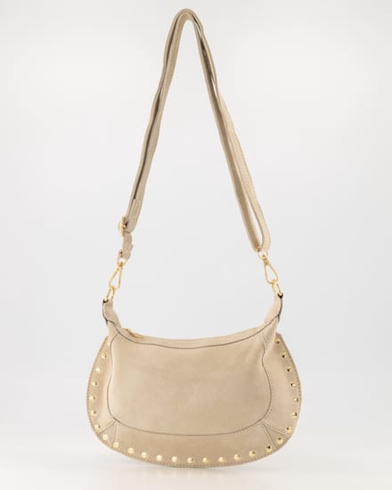 Tas- zandkleur/beige - klein tasje -met studs- verstelbaar hengel -nieuw