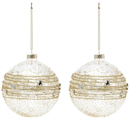 Kerstballen 10 cm (2 uds) Kristal Gouden
