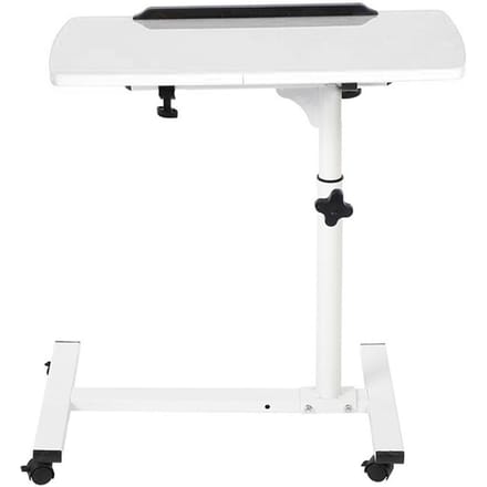 Bureau portable multifonctionnel amovible pour ordinateur portable avec roulettes, lit, canapé, livres, collation, rose blanc