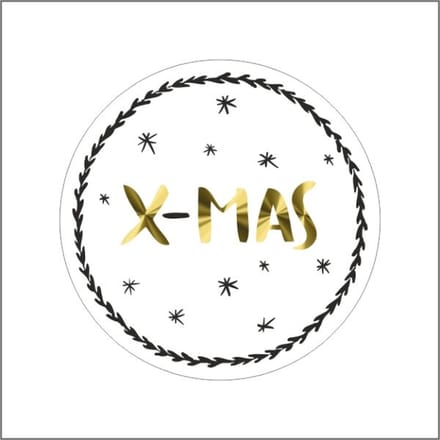 Cadeaustickers X-mas goud wit