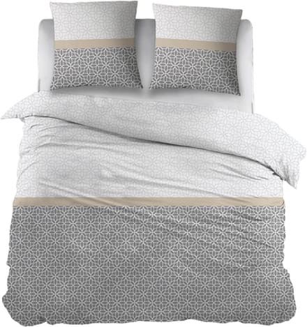 Snoozing Eva Dekbedovertrek - Eenpersoons - 140x200/220 cm - Grijs