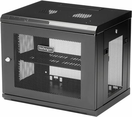 Wandgemonteerde 9U Netwerkkast met 1U Plank - Lockable Server Cabinet voor Data/AV/Electronica