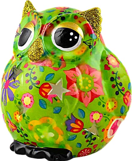 Pomme Pidou Theelicht houder Uil Olive 003 (11x10x12cm - Keramiek)