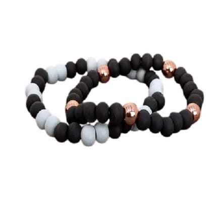 Aanpasbare armband-beads grey rosé