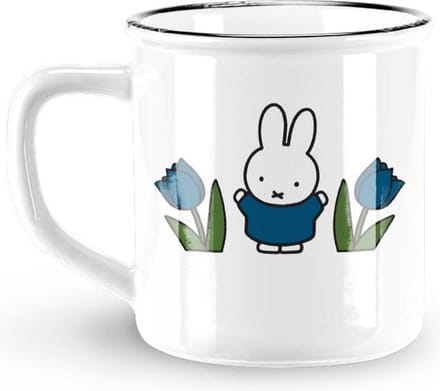 Nijntje Keramische Mok Retro Wit met Blauwe Tulpen 220ml