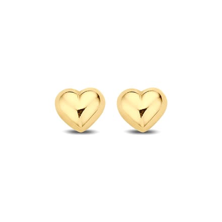 Cadeau voor haar New Bling Goud 9NBG-0068 Oorknop Hartje - Glad - 4mm - Goud
