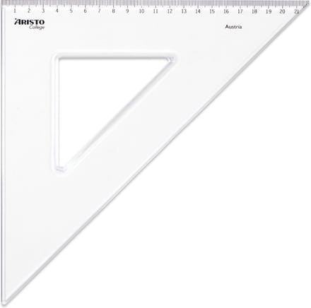 Aristo tekendriehoek - GEOCollege - schaalverdeling 30cm - hoek 45 graden - AR-23430