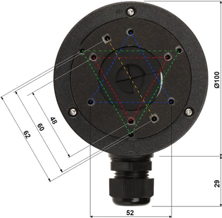 Hikvision - Camera Beugel - Zwart - Aluminium - Ø 100mm