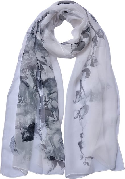 Juleeze Sjaal Dames Print 50x160 cm Wit Synthetisch