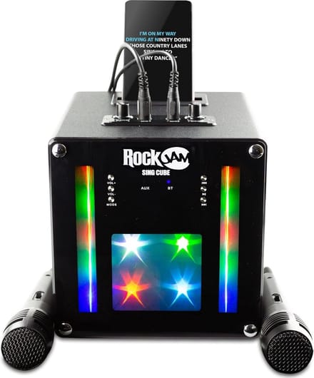 Karaoke Machine met Dubbele Microfoons, Bluetooth Speaker en LED Lichtshow