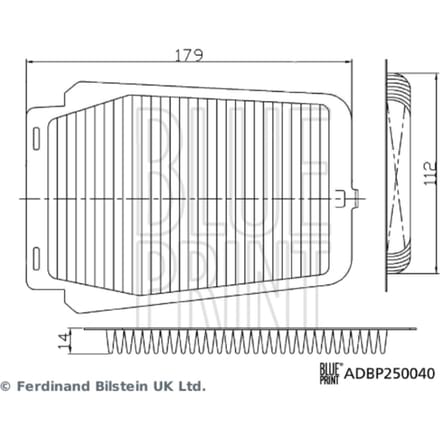 Luchtfilter BLUE PRINT ADBP250040