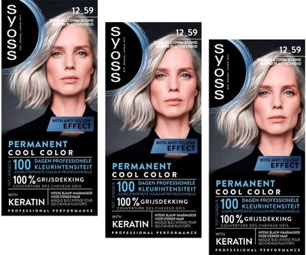 Syoss - Haarverf - 12_59 - Cool Platinablond - 115ml x 3