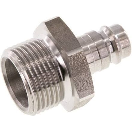 RVS DN 10 Luchtkoppeling Insteeknippel G 3/4 inch Buitendraad - CLP10-M-S-P-034