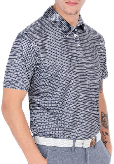 Func Factory mannen Polo Cube donkerblauw/wit maat S