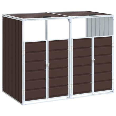 vidaXL - Containerberging - voor - 2 - containers - 144x81x113 - cm - staal - bruin