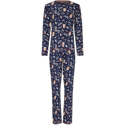Pastunette Warme pyjama interlock popcorn Robin Blauw vrouw 36