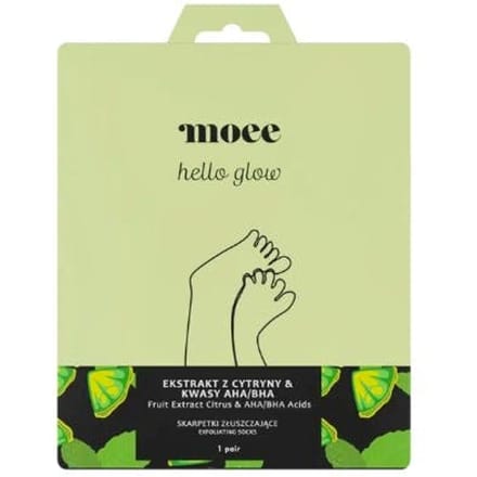 moee Hello Glow Fruit Extract Citrus &amp; Acids AHA BHA Exfoliating Socks 1 st