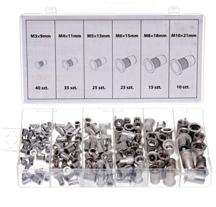 Silver Aluminium Nitonkrägel - M3-M10 - 150 stuks - Corrosiebestendig