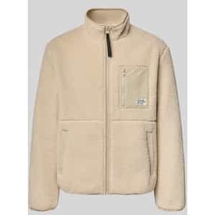 Regular fit teddy- / imitatiebontjack met borstpaspelzakken