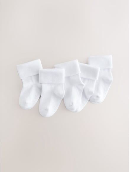 Next - Pasgeboren unisex - Babysokken met omslag - Wit