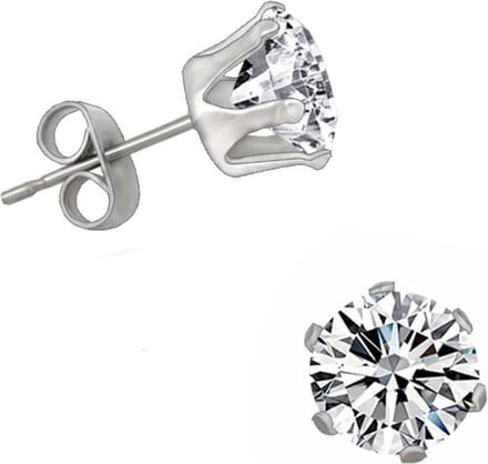 Fako Bijoux® - Oorbellen - Steker - Stainless Steel - Zirkoon - 7mm