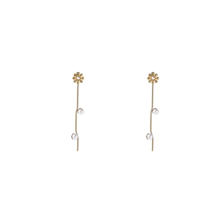 Go Dutch Label Oorknoppen Pearly Flower Goud