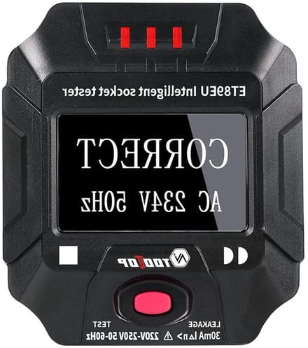 Stekkertester Digital - Wandschakelaarzoeker - Stopcontacten Controleren - Smart Display - EU Plug - Zwart