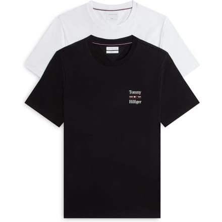 Tommy Hilfiger 2 Pack Chest Graphic White/black Größe: S | Basic T-Shirts Outlet | Herren | Weiß