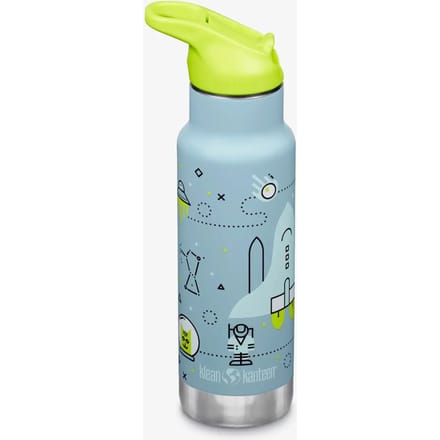 Klean Kanteen Kid Kanteen Classic Insulated 355ml - Flip Sport Cap Launch Plan- drinkfles kids - met RVS rietje