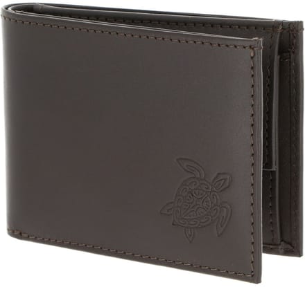 oxmox Leren portemonnee Leather RFID Protect Pocketbörse Turtle 2.0 Embossed Brown donkerbruin