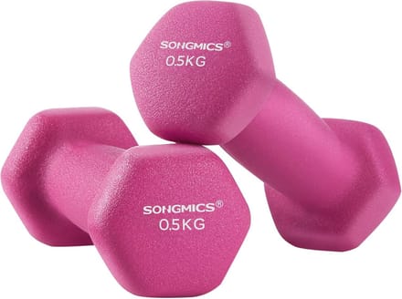 Korte Halters Set van 2 met Neopreen Coating voor Kracht- en Fitnesstraining
