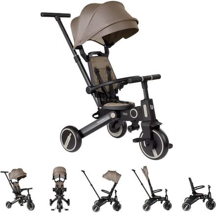Driewieler 3-in-1 - Kinderfiets Loopfiets - Buiten Spelen - Ombouwbaar Ontwerp - 95 cm Hoog - Beige