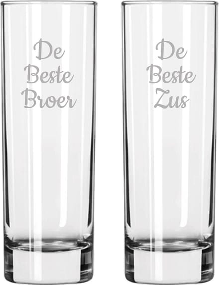 Gegraveerde longdrinkglas 22cl De Beste Broer- De Beste Zus