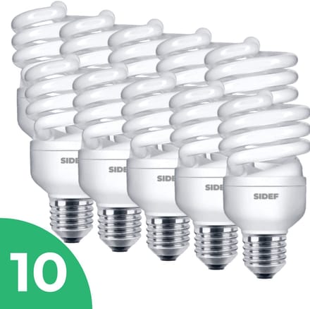 Sidef Spiraal Spaarlamp E27 - 11W - Daglicht - Niet Dimbaar - 10 stuks