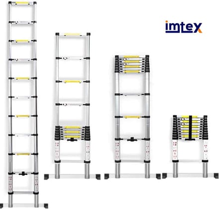 IMTEX Telescopische ladder - aluminium - 3.80 meter hoog