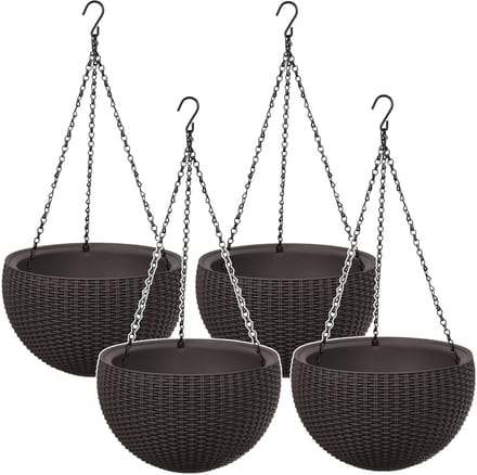 Keter Sphere - Set van 4 stuks Hangende bloempot - Hangpot - Bruin