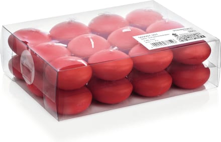 Trend candles Drijfkaarsen - 24x - rood - 4,5 cm - 4 branduren