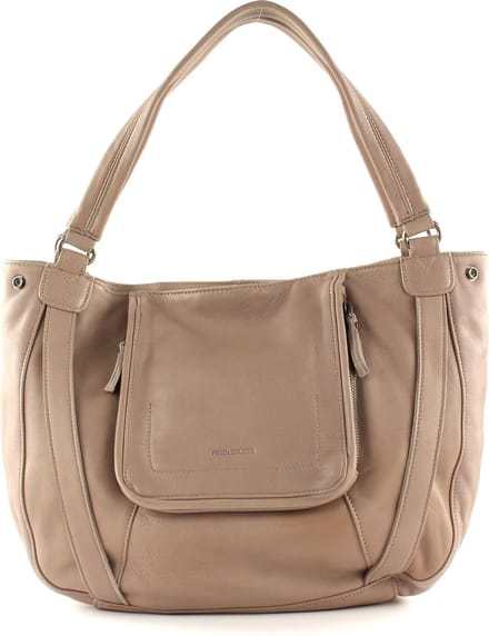 FREDsBRUDER Leren Schoudertas Polly Penelope Light Grey Grijs