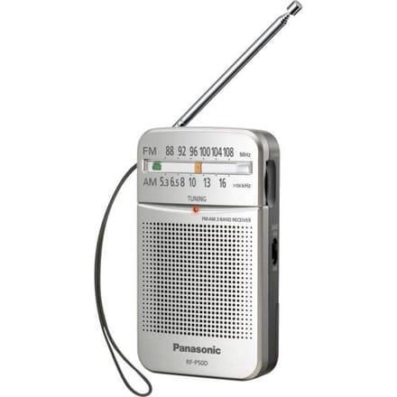 Panasonic RF-P50DEG Zakradio VHF (FM) FM, Middengolf Zilver