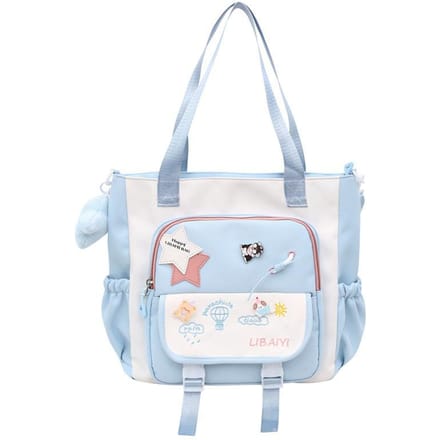 Schooltas Middelbare School Meisjes' Grote Capaciteit en Hoge Waarde Ins Wind Niche Rugzak Tweedelige Tutorial Tas Lichte Rugzak white